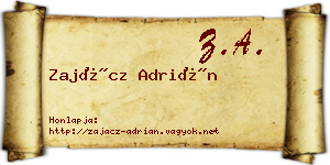Zajácz Adrián névjegykártya